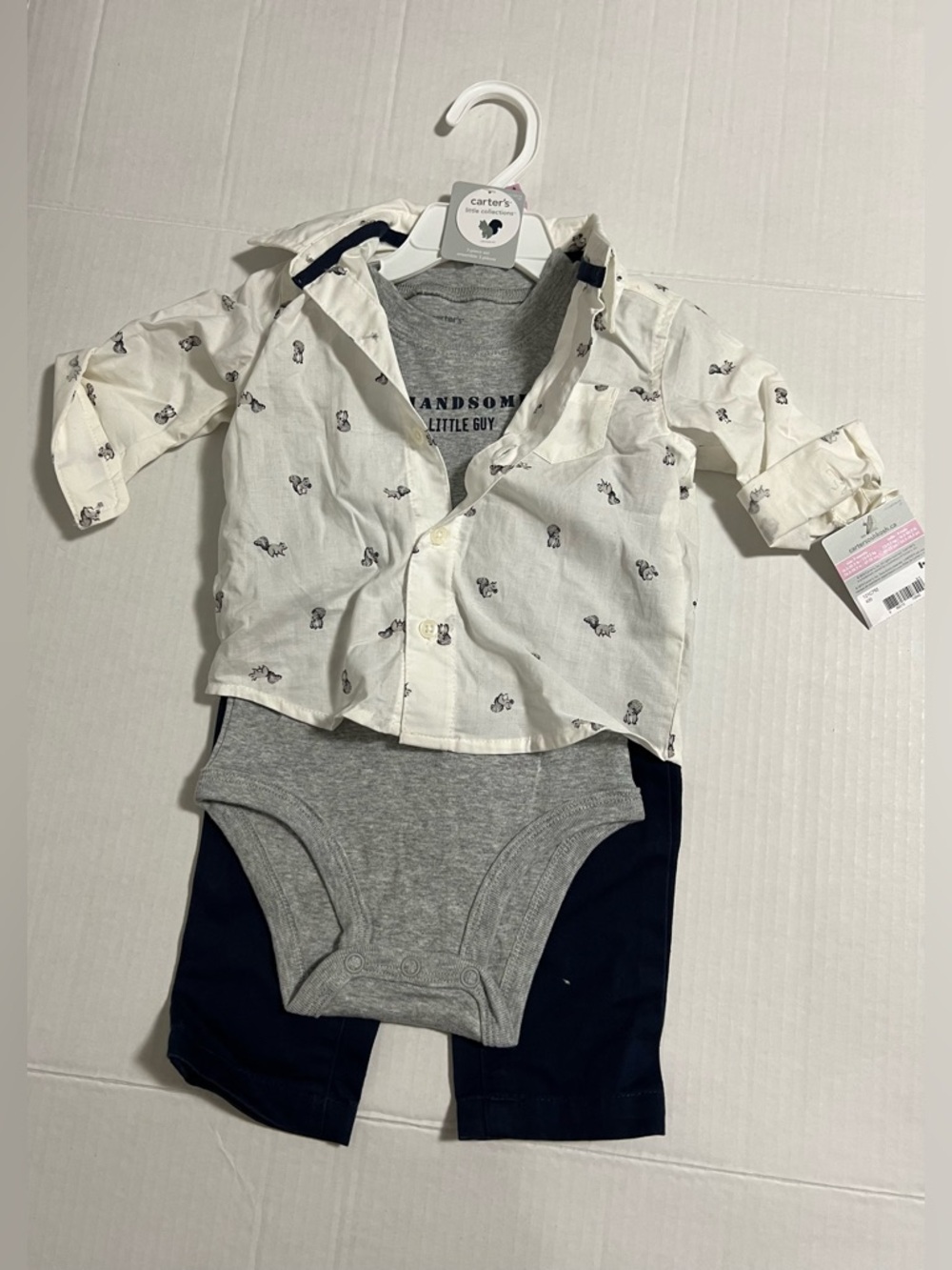 🆕CARTER’S - 9M - NWT - 4+PC INFANT BOYS SQUIRREL KNIT CLOTHING & ACCESSORIES LOT - Picture 2 of 16